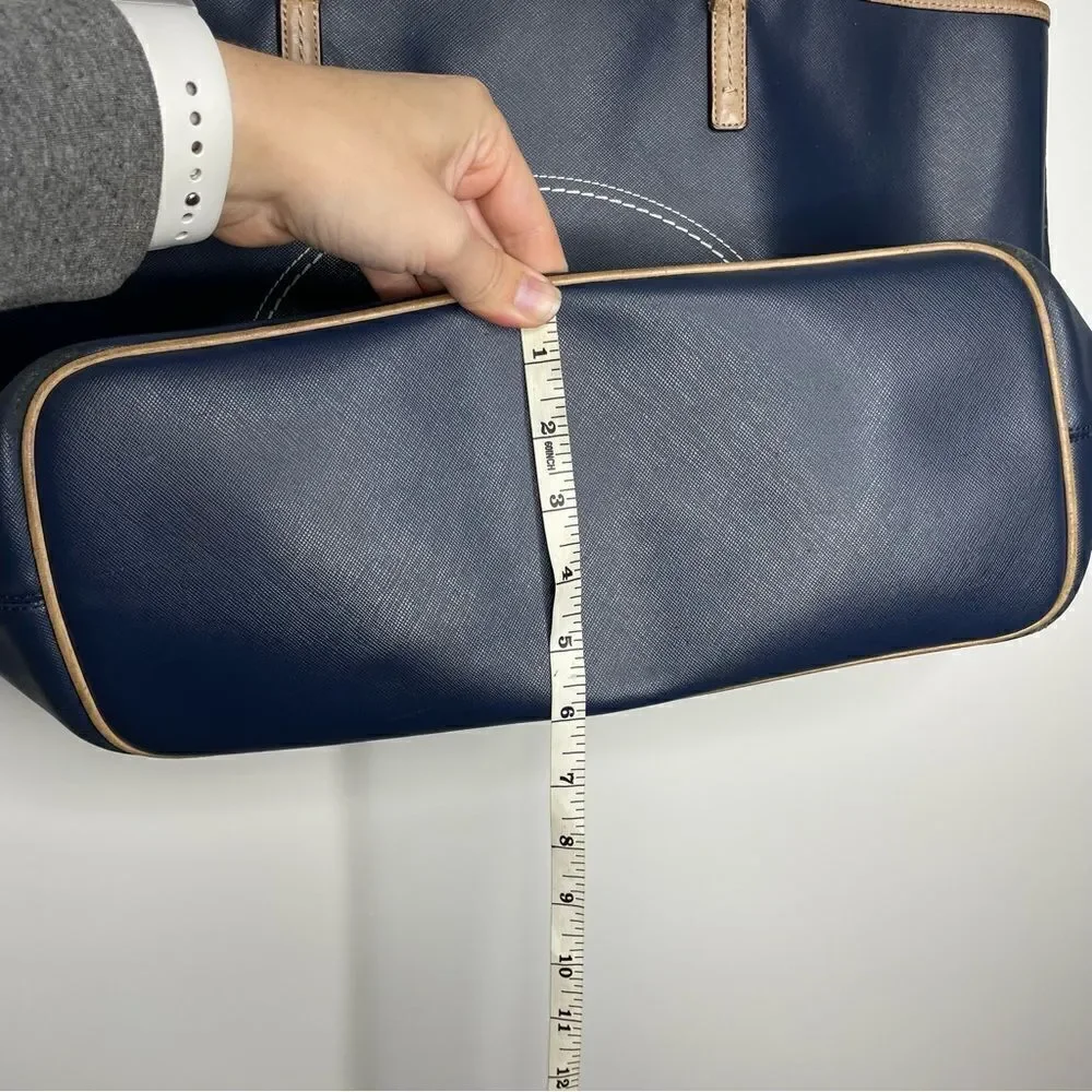 Coach Metro Horse & Carriage Navy Blue Xlarge Tote‎ Bag Satchel Travel Purse